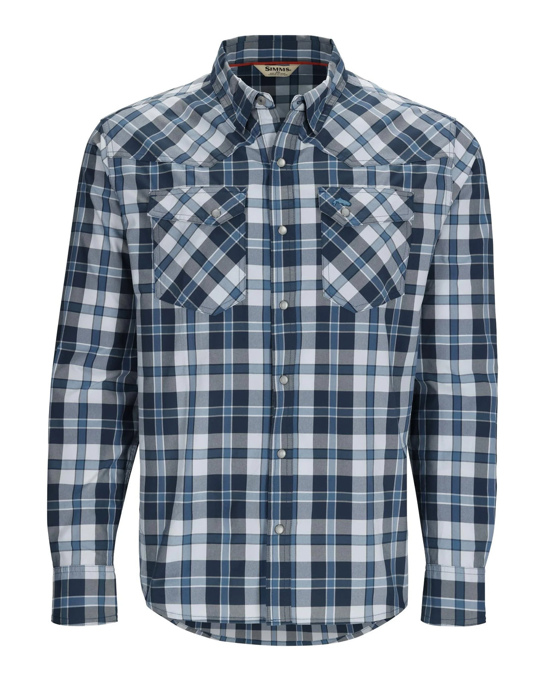 Simms M's Brackett LS Shirt - Backcountry Blue Plaid